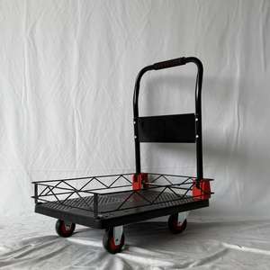 2 in 1 <b>Foldable</b> Platform <b>Trolley</b> Enclosed Cage Heavy Duty Folding Flatbed Dolly Cart Hand Truck Water Barrel CHNA - Product Image 2