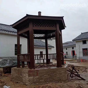 Plástico de madera compuesto WPC Pavilion con recorte de chimenea, diseño listo para el invierno para calefacción exterior Y REUNIONES - Product Image 2