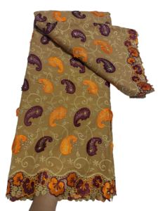 Tissu en maille de polyester respirant et doux à 100 %, dentelle à motif floral 3D, articles en stock pour robe femme - Product Image 3