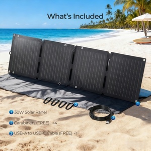 Panel Solar Monocristalino Plegable de Alta Eficiencia (22.4%) Alecter, 30W, Certificado TUV, Negro, Portátil, 32 Celdas, APH-FB82 - Product Image 2