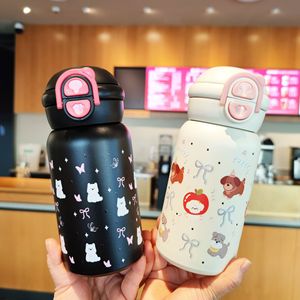 Cute Double-Drink Straw Water <b>Bottle</b> 316 Stainless Steel Large Capacity Pop-Up <b>Thermos</b> For Travel Girls - Product Image 1