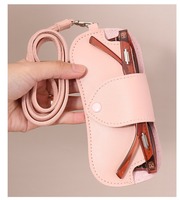Étuis à lunettes en cuir, sac de rangement pour lunettes avec sangle de cou, étui à lunettes de soleil, porte-lunettes de voyage