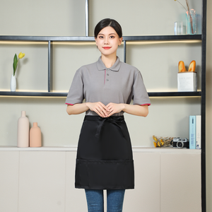 पेशेवर 5-पॉकेट बाइब कमर एप्रोन कस्टम लोगो वाटरप्रूफ पॉलिएस्टर डिजाइन के लिए घरेलू खाना पकाने के लिए - Product Image 2