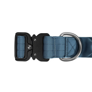 Ensemble collier et laisse tactiques bleus de qualité supérieure pour chien, collier réglable pour chiens de taille moyenne à grande, pour la promenade et l'entraînement, personnalisation disponible - Product Image 3