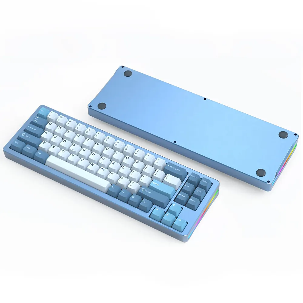 Teclado mecânico personalizado em liga de alumínio anodizado para teclas de metal, peças de teclado para usinagem cnc