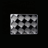 Barquette en plastique PET transparente à 12 cavités, barquette d'emballage alimentaire de qualité alimentaire