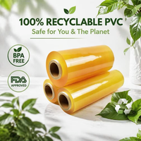 Film alimentaire PVC super transparent de qualité alimentaire, film étirable moulé, résistant à l'humidité, transparent, souple, uni, pour usage domestique