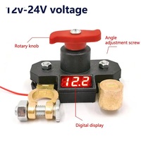 Interrupteur de déconnexion de batterie en cuivre 12V-24V avec affichage numérique de la tension, isolateur de batterie pour voiture, camping-car, camion et usage maritime