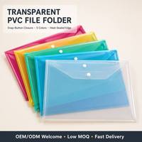 Carpeta de Documentos Transparente de PVC Kaplo A4, Organizador de Archivos Impermeable con Botón a Presión para la Escuela y la Oficina, Cierre con Botón
