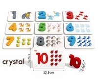 Rompecabezas de Aprendizaje Temprano Educativo, Tablero de Rompecabezas 3D con Números y Palabras en Inglés, Alfabeto Digital Pequeño de Cristal