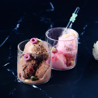 Gobelet en verre cylindrique droit réutilisable et durable, bol à dessert en verre transparent pour parfait, crème glacée, bubble tea, maison, café