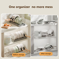 Organisateur de couvercles de casseroles extensible en acier inoxydable avec 7 séparateurs pour sous l'évier et dans l'armoire - Vente en gros, logo personnalisé