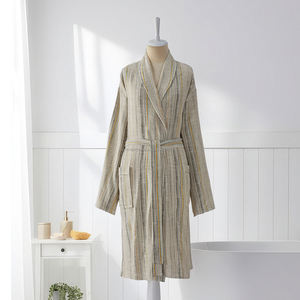 Unisex 100% Cotton Bathrobe Best Seller Quick <b>Dry</b> Summer Sleepwear Breathable Woven Fabric Light Weight All Year ODM Made Turkey - Product Image 1