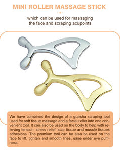 Rodillo Masajeador Facial Ergonómico en Forma de Y con 4 Opciones de Cabezal, Herramienta de Lifting con Textura de Diamante de Calabaza - Product Image 2