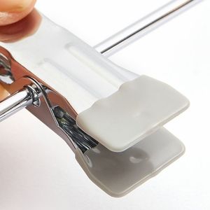 Multi Functional Metal Pant Skirt <b>Hanger</b> With Clips For Closet Storage Organization Rectangle Shape Wall Mounted Type - Product Image 4