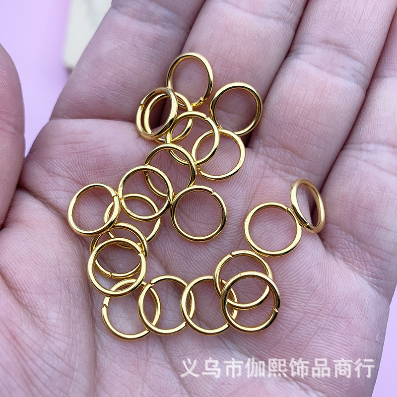 Anillo abierto chapado en oro de 10 mm