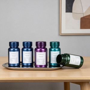 Envases de Plástico con Aspecto Metálico Personalizados para Pastillas, Frascos Cilíndricos con Tapa de Rosca para Medicamentos y Suplementos, Embalaje para Regalos - Product Image 3