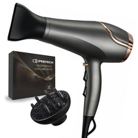Sèche-cheveux électrique professionnel 2200W à moteur DC ionique, 2 vitesses, avec concentrateur et diffuseur pour salon et usage domestique