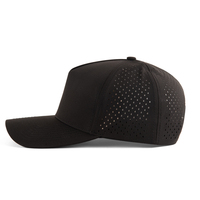 Casquette de baseball respirante et imperméable, 5 panneaux, en maille polyester perforée au laser, pour activités de plein air, personnalisable, vierge