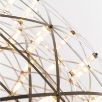 Lustre LED creux en acier inoxydable Spark Ball Lamp pour salon, villa, maison d'hôtes, loft, duplex, escalier