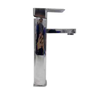 Single <b>Handle</b> Basin Faucet 30cm High Brass Plated Square Single Hole Deck Mounted Ceramic Valve Core - Product Image 2