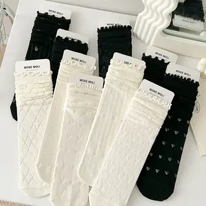 High -quality solid color simplicity INS sucking sweat in suction, socks, glass wire breathable pile socks