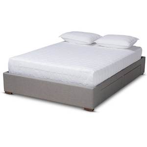 Linen Fabric Upholstery Soft Style Assembled Plywood Wood Double Queen Size <strong>Bed</strong> <strong>Base</strong> for Bedroom Furniture <strong>with</strong> <strong>Drawers</strong> Storage - Product Image 3