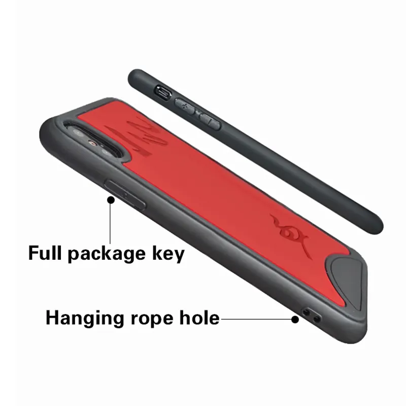 Funda de teléfono de silicona de diseño inferior 3D de diseño rojo de marca de lujo para iPhone 7Plus 8 X XS MAX XR 11 pro 15 pro contraportada