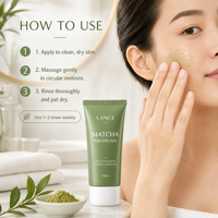Gel Nettoyant Éclaircissant Bio aux Herbes OEM ODM, Exfoliant Visage au Matcha, Gel Peeling pour Tous Types de Peau