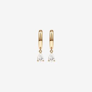 Boucles <span class=keywords><strong>d</strong></span>'oreilles Huggie en or 14 carats, taille poire, <span class=keywords><strong>diamant</strong></span> cultivé en laboratoire, boucles <span class=keywords><strong>d</strong></span>'oreilles à la mode - Product Image 3