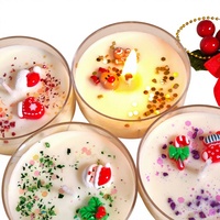 Bougie décorative cylindrique en cire de soja faite à la main pour Noël, cadeau souvenir pour une ambiance festive