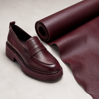 Cuir synthétique PU grain litchi imperméable écologique pour mocassins plateforme, matériaux SGS ISO EU POPs recyclés, OEM ODM MOQ100M