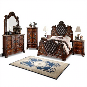 Nouveauté, meubles de chambre à coucher en teck de couleur brun antique, finition moderne brillante, modèle 26903 de la marque DSTEXPORTS, taille personnalisée - Product Image 1