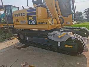 Mini-excavatrice sur chenilles d'occasion Komatsu PC130 13T d'origine japonaise, excavatrice hydraulique compacte pour projets domestiques, godet d'excavatrice - Product Image 5