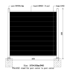 Clôture d'Intimité en Aluminium Facile à Monter Sans Creuser Panneaux à Lattes Horizontales pour Applications de Sécurité - Product Image 2