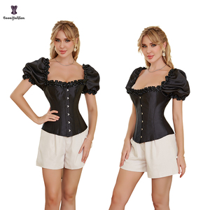 Steam-Corset Bandage gótico Punk para mujer, corpiño de manga corta, corpiño - Product Image 6