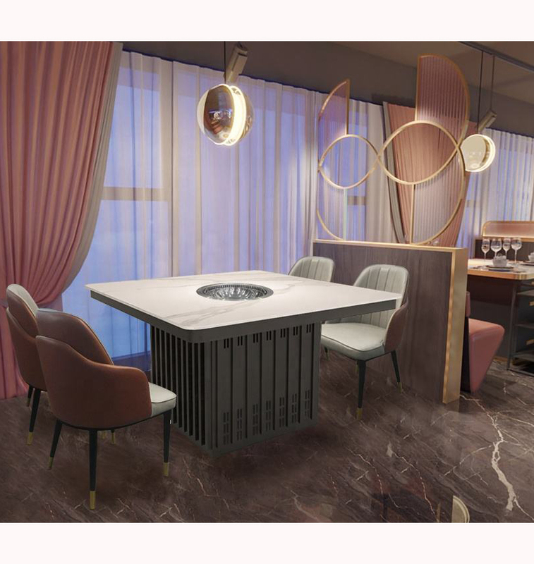 Restaurant Tables Square Dinning Table Golden