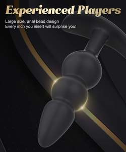 Analplug Butt Plug 3-teiliges Set Analkugeln-Wasserdichter Silikon Prostatamassager für Anfänger und Fortgeschrittene Spieler Komfortabel - Product Image 4