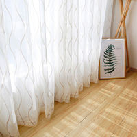 Innermor personnalisé 3D blanc Voile voilages café ondulé conception pour salon chambre salle à manger