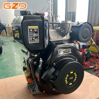 Moteur diesel monocylindre Changfa 186F 418cc 6,6 kW 3600 tr/min, moteur fiable pour les équipements de construction routière