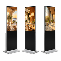 Kios Brosur LCD Ultra Tipis 32-86 Inci dengan Dudukan Lantai, Tempat Majalah, dan Layar Digital Signage