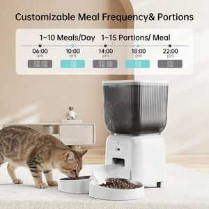 Distributeur automatique intelligent et étanche de nourriture pour animaux de compagnie (chats et chiens) avec contrôle à distance, double gamelle, double objectif, 4L, en plastique - Product Image 2
