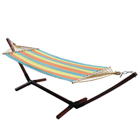 Hamac en toile OEM avec support métallique pliable, hamac de loisirs pour patio avec sac de transport
