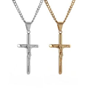 Stainless Steel <b>Cross</b> Pendant Necklace Unisex Punk Hip Hop Style Jewelry - Product Image 5