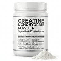 Poudre de créatine monohydrate végane à marque privée, sans OGM, antioxydante, pour l'éclat, à cycle de production rapide, boisson fitness pour adultes, complément beauté