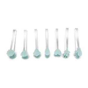 Stainless Steel Ice Cube Sugar Serving Tongs with Silicone Food Grill BBQ Clip for Party <b>Accessories</b> - Product Image 1
