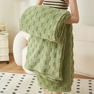 Chất Lượng Cao Mùa Đông Ấm San Hô Mềm Flannel Polyester Bìa Ôm Ngủ Giường Đôi Chăn