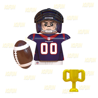 Set Blok Bangunan Mini Pemain Sepak Bola Amerika 4.5cm, Figur Kompatibel dengan Mainan Plastik Blok Utama WM2311-WM2326