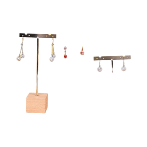 Présentoir à boucles d'oreilles avec base en bois ronde et carrée, support de présentation de bijoux multi-spécifications pour boutique, photographie, vente en gros - Product Image 1