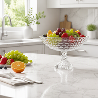 Plat décoratif moderne, égouttoir à vaisselle, bol à fruits en verre de qualité alimentaire sur piédestal, taille personnalisable